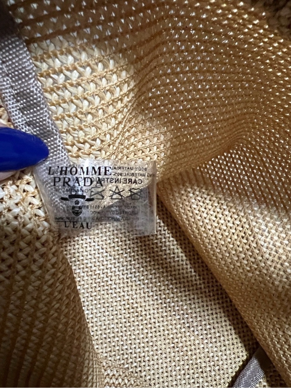 Prada Natural Straw Tote with Black Logo - Picture 6 of 7